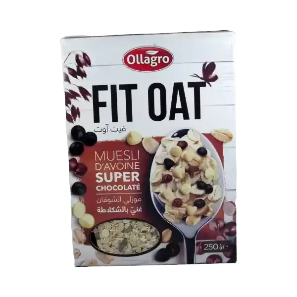 Muesli d'avoine - Fit Oat -Ollagro- Super chocolaté - 250g
