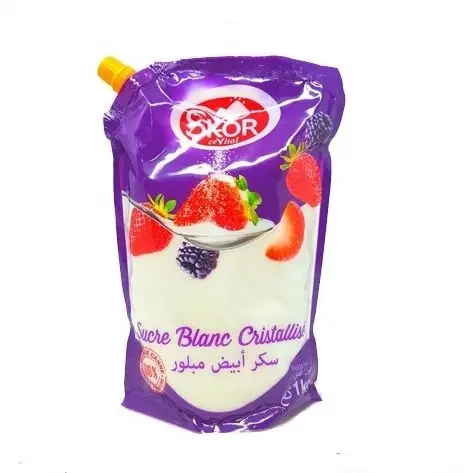 Sucre blanc cristallisé Skor - 1kg - avec verseur
