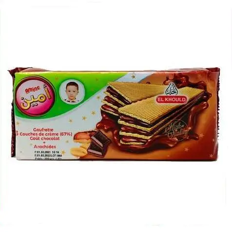 Gaufrettes Amine - Goût Chocolat - 190g