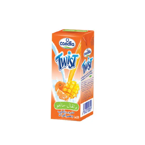 Boisson au lait et jus de fruits - Twist Candia - Orange Mangue- 20cl