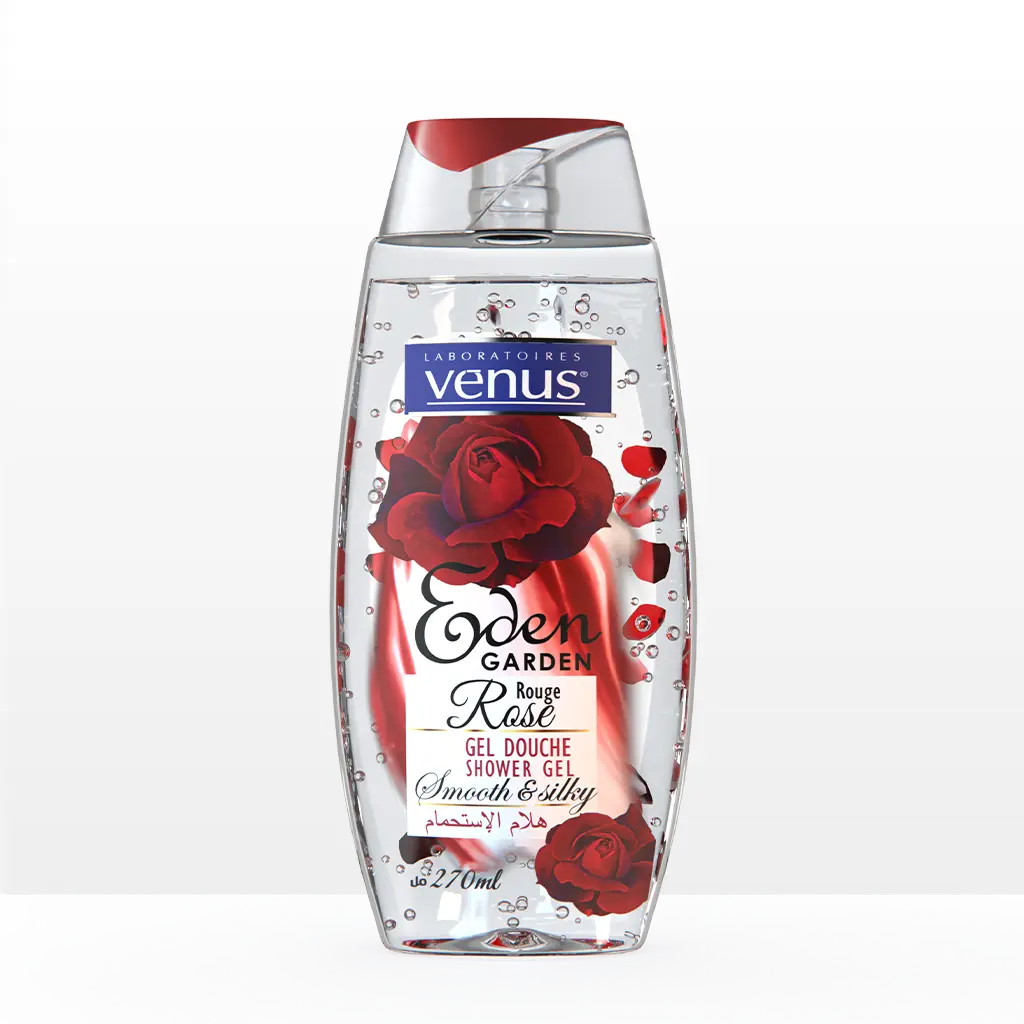 Gel douche Venus aux pétales de roses - Eden garden - Rose Rouge - 270ml