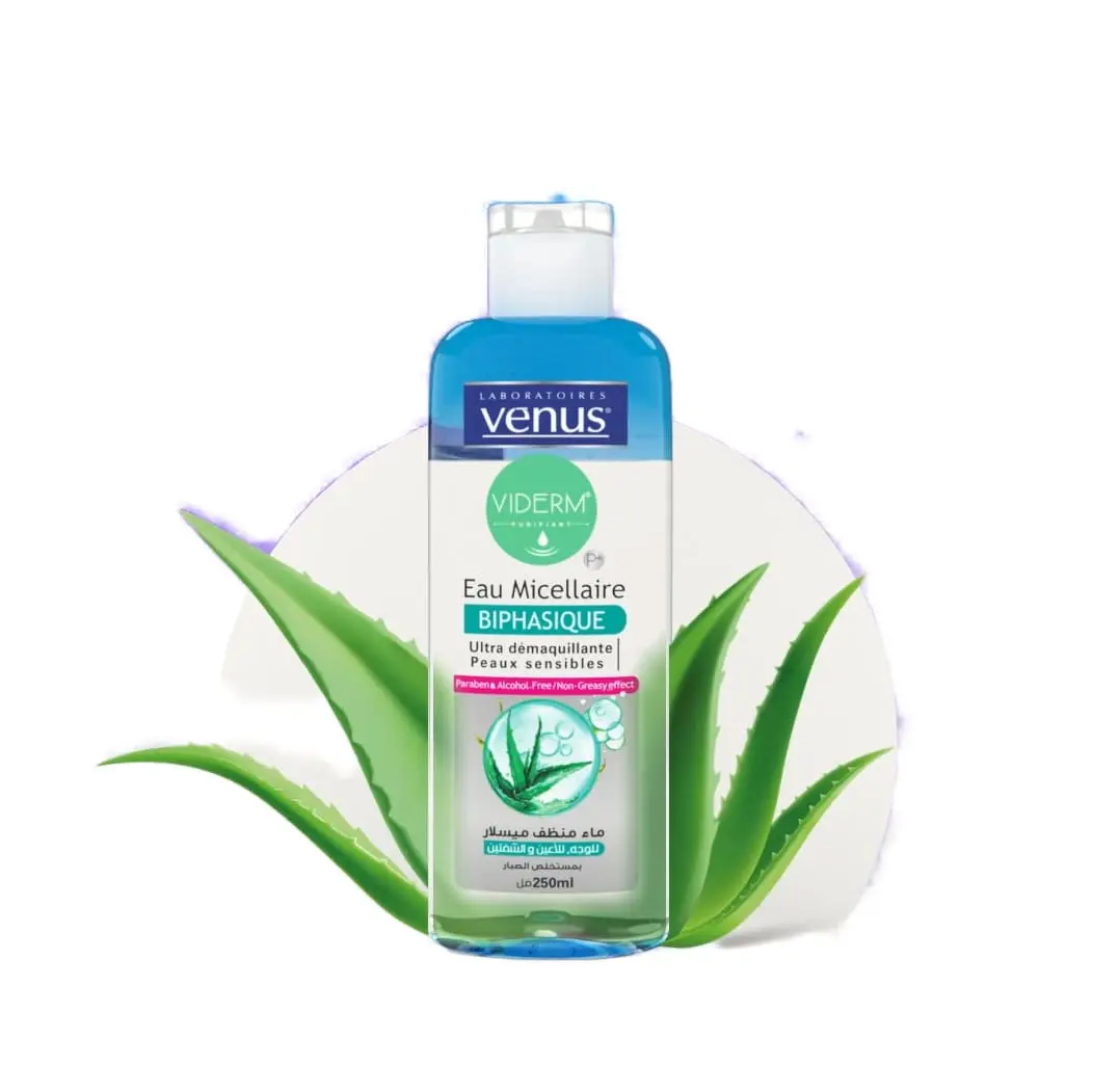 Eau micellaire Venus Viderm Biphasique - Ultra démaquillante - Peaux sensibles - 250ml