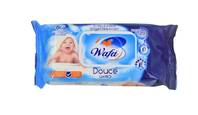 Lingettes Wafa Douce -bleu- 80pcs - avec couv